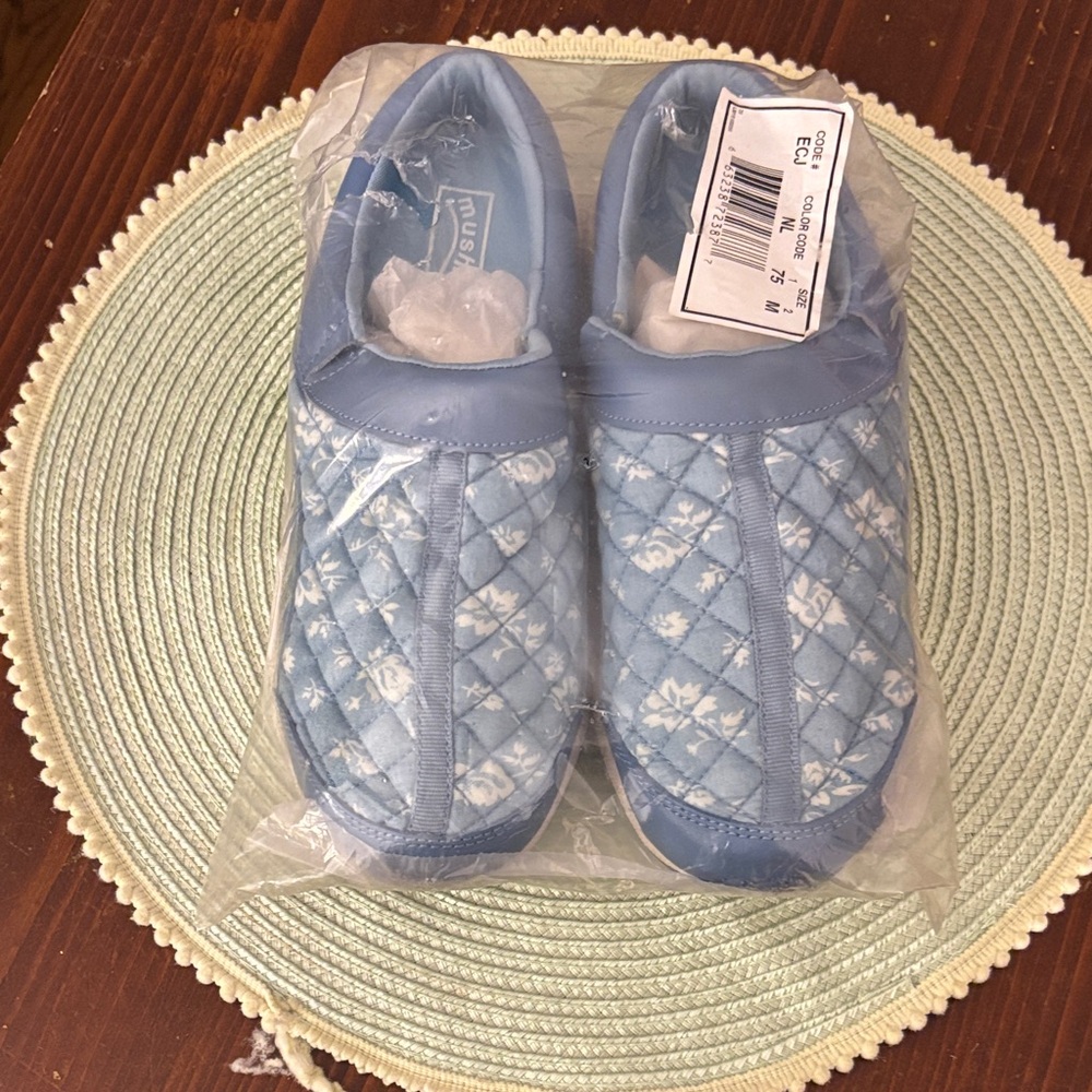 Blue Quilted women's Shoes